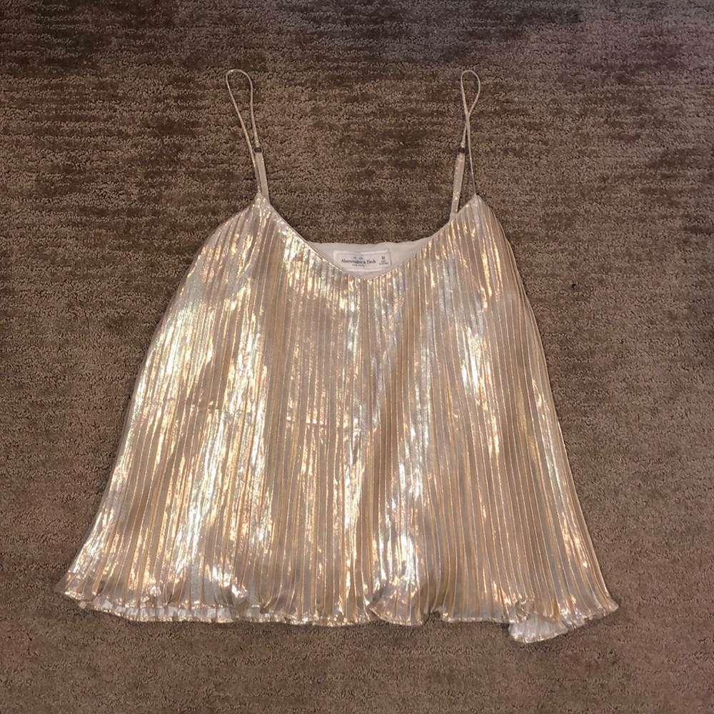 Shimmer Gold - Pleated Tank - Size M